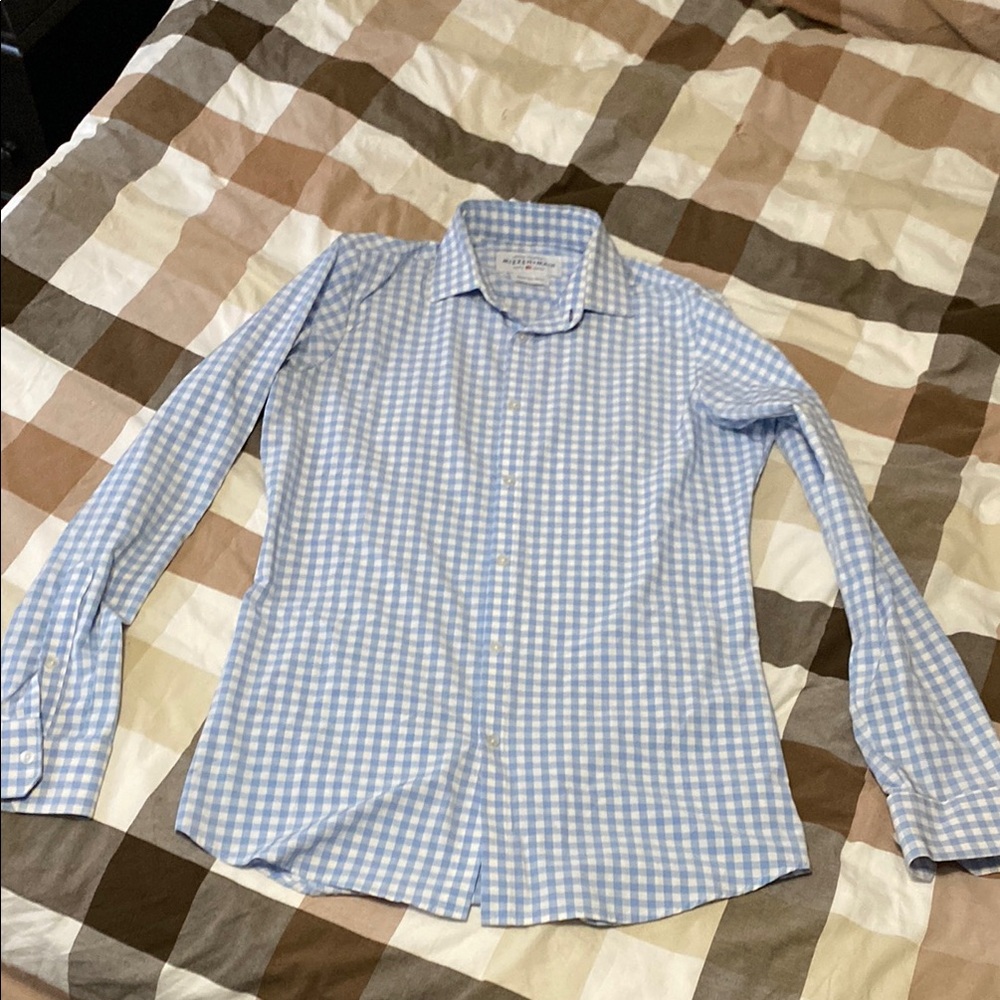Mizzen+Main Blue Checkered Men's Shirt - Picture 2 of 3